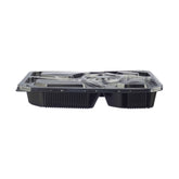 Black Base Rectangular Compartment Container